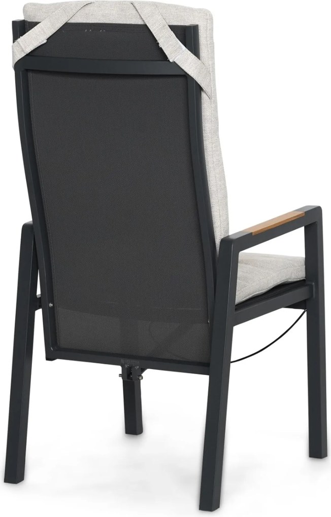 Tuinset 6 personen 230 cm Aluminium Grijs Lifestyle Garden Furniture Vivaro/Monza