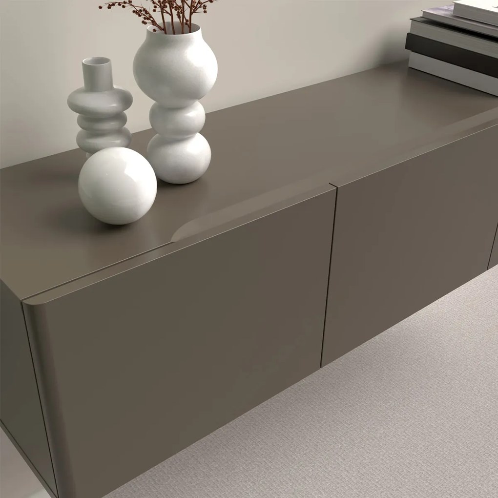 Hangend Tv-meubel Taupe 194 Cm - 194x35.5x35cm.