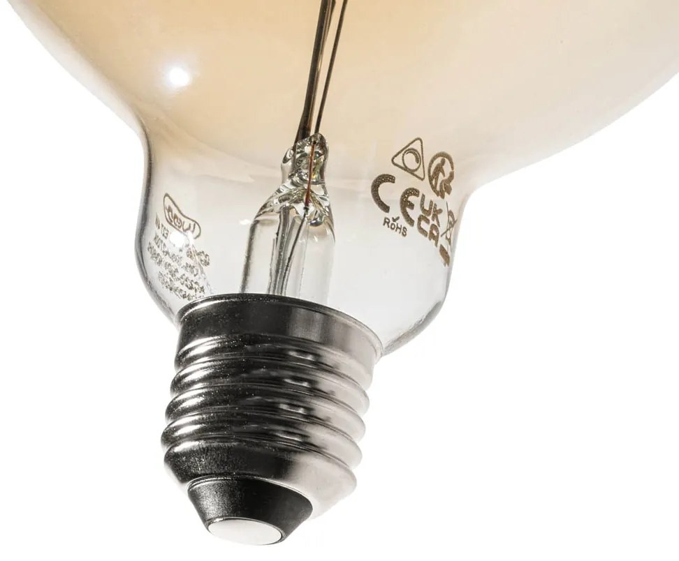 Set van 5 E27 dimbare LED lampen spiraal filament goud G125 4W 270 lm 2700K