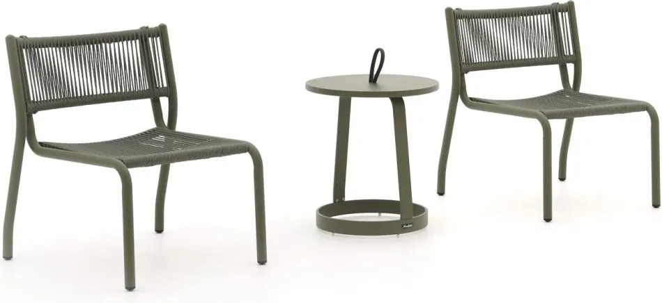 Bistro- en balkonset Manifesto  | 2 personen aluminium | Tuinset stapelbaar | 3-delig | Kees Smit Tuinmeubelen