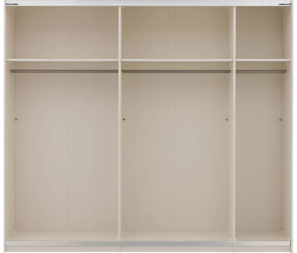 Goossens Kledingkast Easy Storage Sdk, 253 cm breed, 220 cm hoog, 1x 3 paneel schuifdeur li en 1x 3 paneel spiegel schuifdeur re