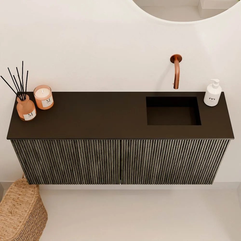 Mondiaz Joya 90cm toiletmeubel shadow met wastafel faye rechts zonder kraangat urban