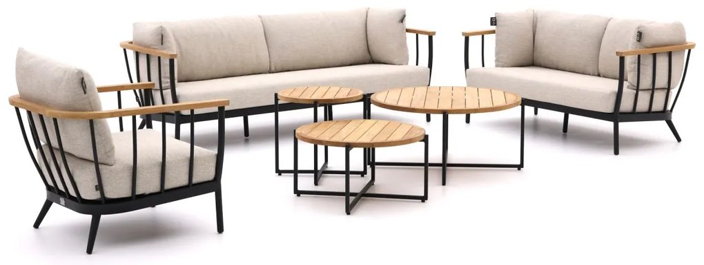 + 10% kassakorting | Stoel-bank loungeset Apple Bee | 6 personen | Loungeset Beige | Aluminium | Kees Smit Tuinmeubelen