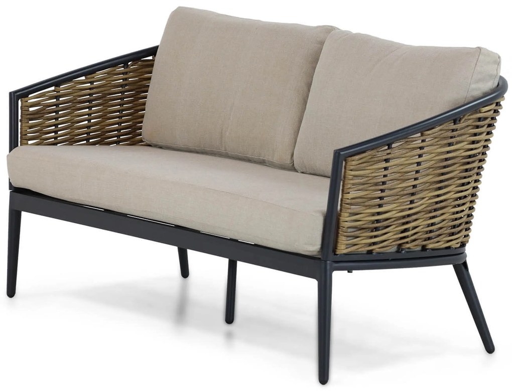 Stoel en Bank Loungeset 4 personen Aluminium/wicker Grijs Lifestyle Garden Furniture Nice