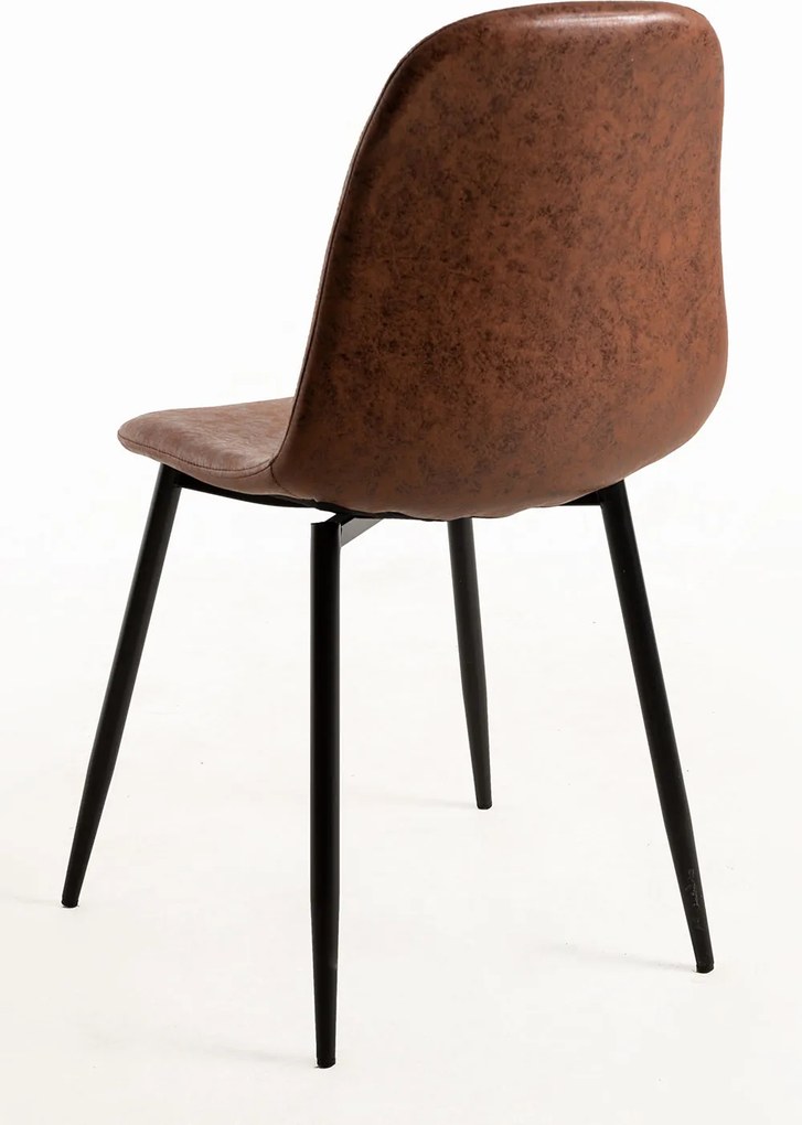 Zwarte Teok Vintage Kunstlederen Stoel