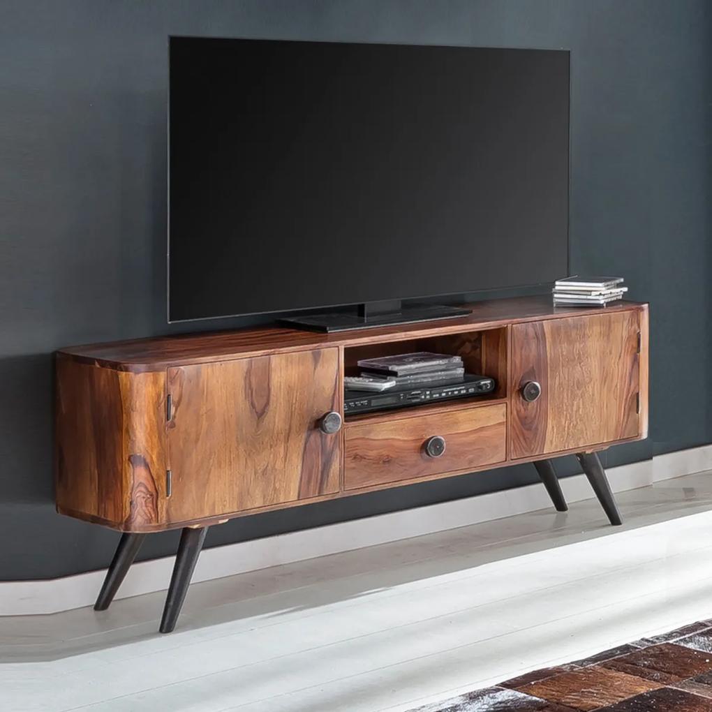 TV-meubel Van Sheesham Hout - 140x35x55cm.