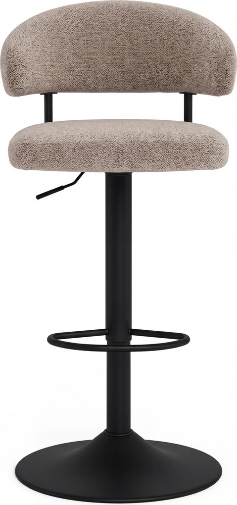 Mazzoni IRIS Latte Beige (stof Monza 60)/zwarte poot - GESTOFFEERDE BARKRUK VOOR KEUKEN/BAR