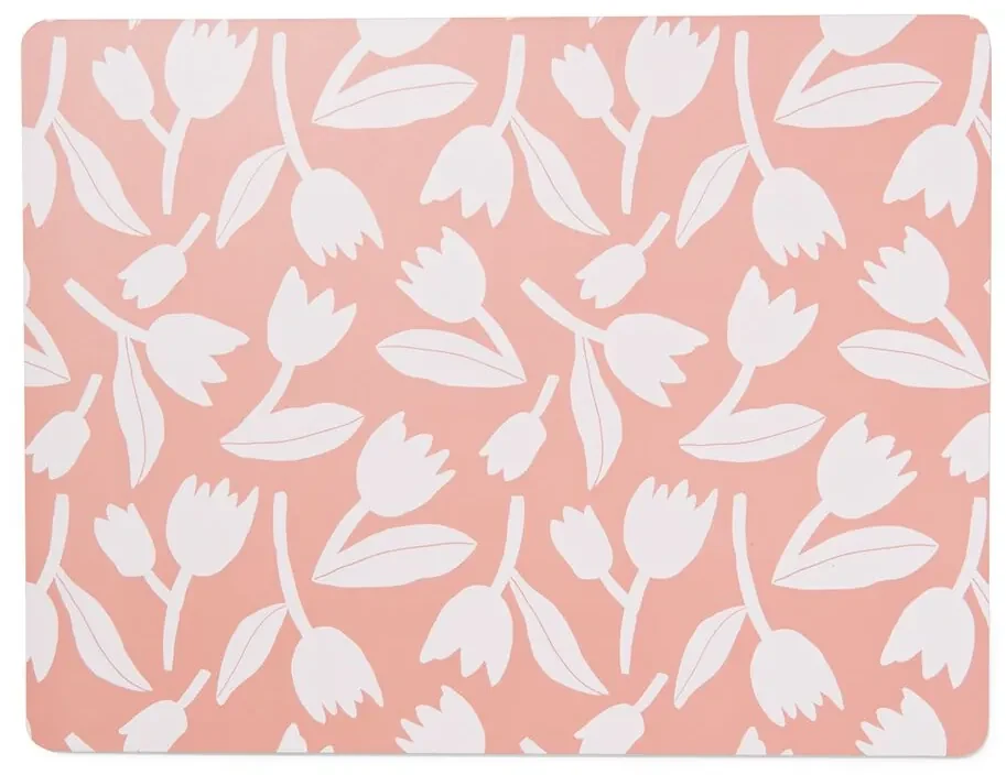 HEMA Placemat 32x42 Kurk Roze Met Tulpen (roze)
