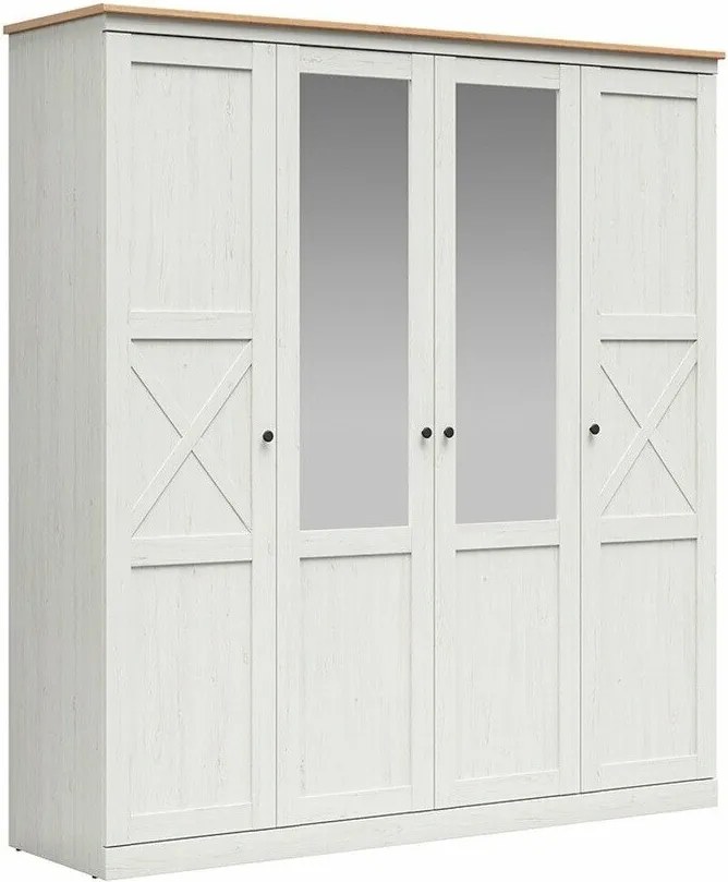 Kledingkast Talvena 102, Anderson den, Artisan eiken, 220x203x58cm, 186 kg, Kledingkast deuren: Met scharnieren, Aantal planken: 12, Aantal planken: 12