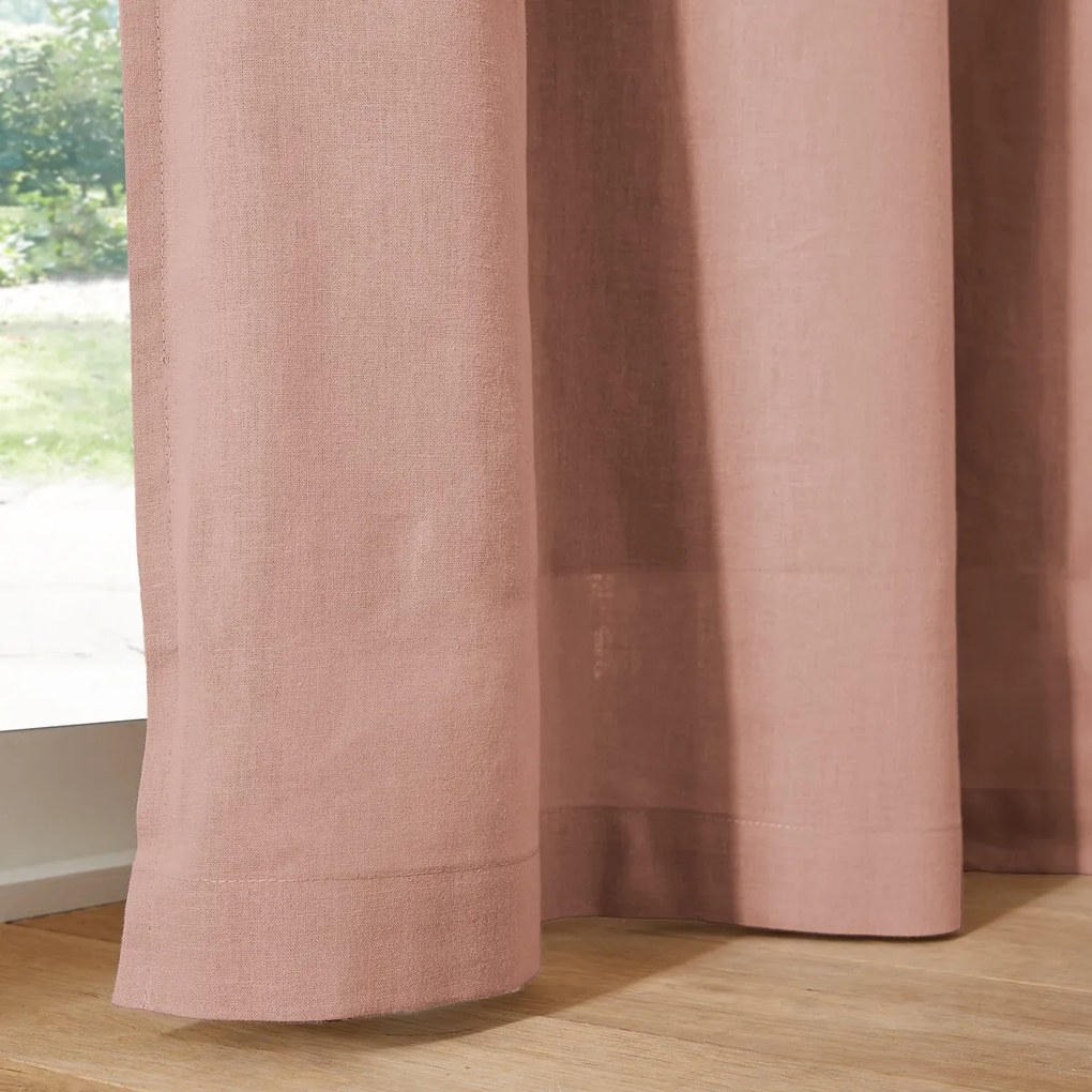 Verduisteringsgordijn in halflinnen met verdekte lussen, Lincot