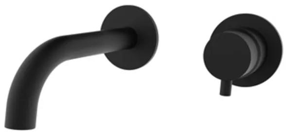 Plieger Napoli 2-gats inbouw wandkraan 1 hendel met uitloop 18.3cm incl. inbouwdeel zwart 500428PLI0 mat black