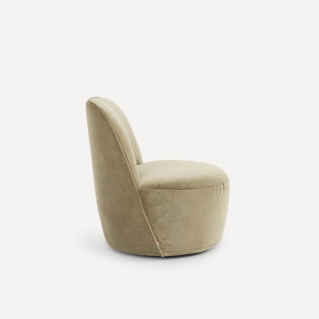 Draaifauteuil in fluweel/linnen, Rosebury