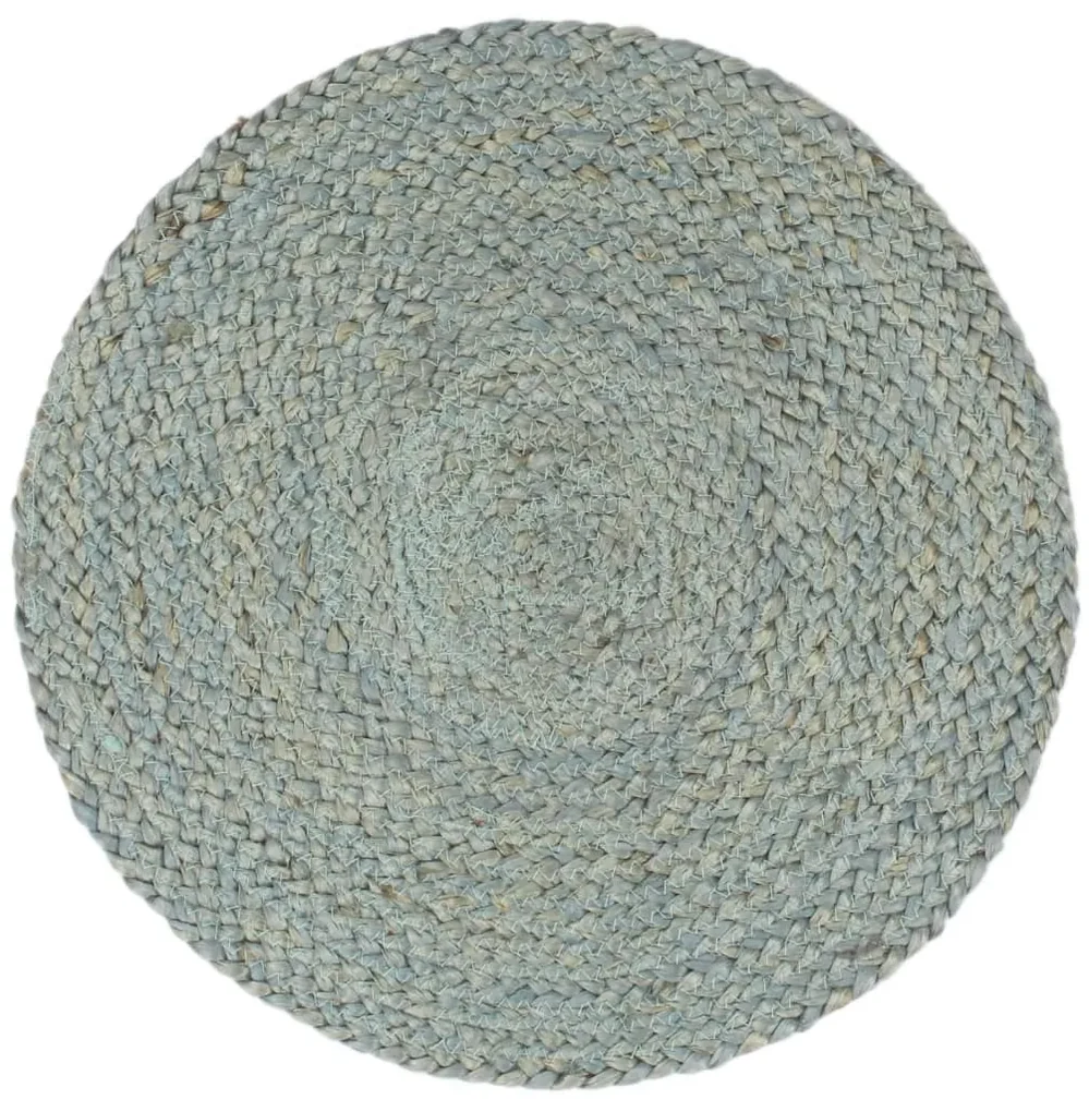 vidaXL Placemats 4 st rond 38 cm jute olijfgroen