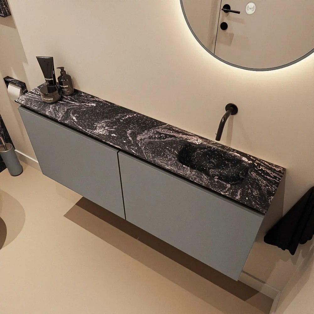 Mondiaz Ture DLux toiletmeubel 120cm smoke met wastafel lava rechts zonder kraangat