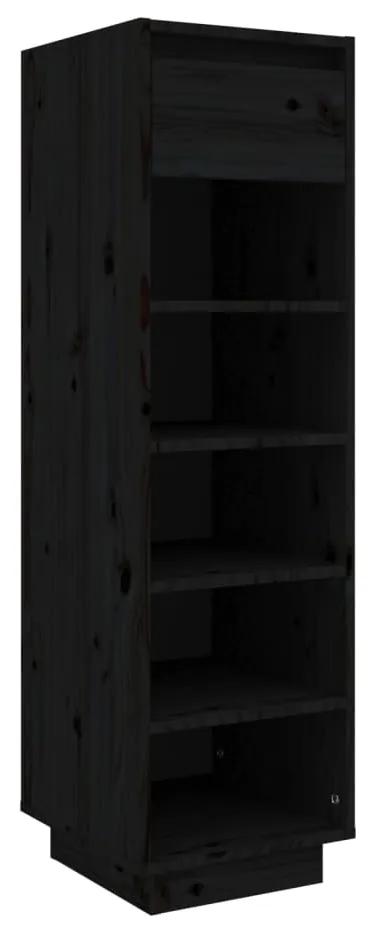 vidaXL Schoenenkast 34x30x105 cm massief grenenhout zwart