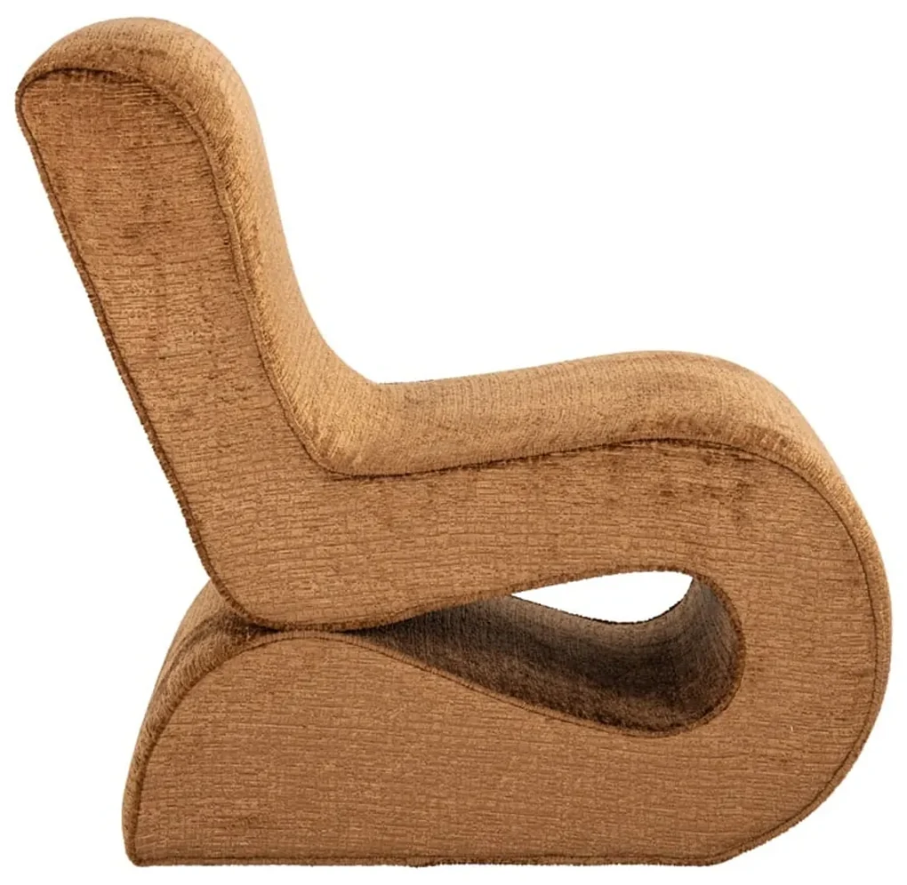 Richmond Interiors Frankie Design Fauteuil Ronde Vormen Cognac