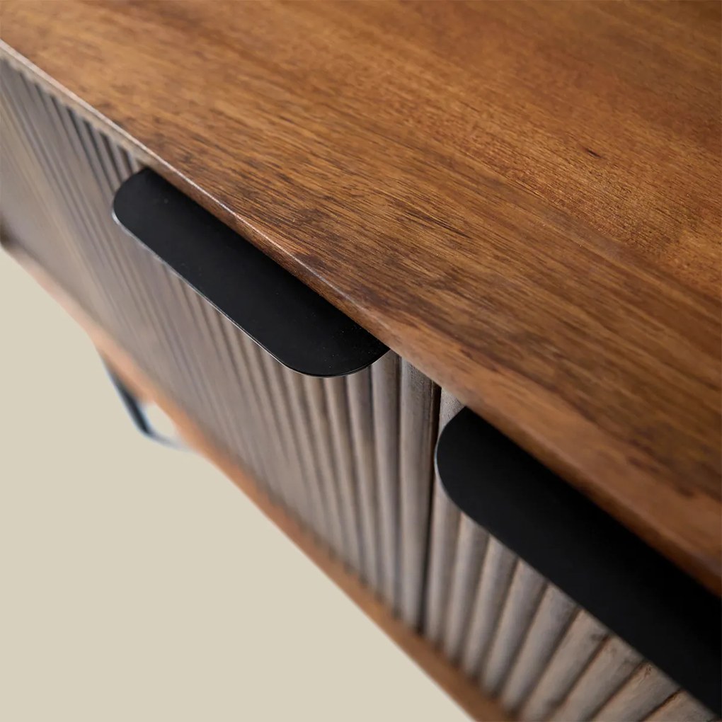 Tv-meubel Hout Met Ribbels (staand/hangend) 180 Cm - 160x40x40cm.