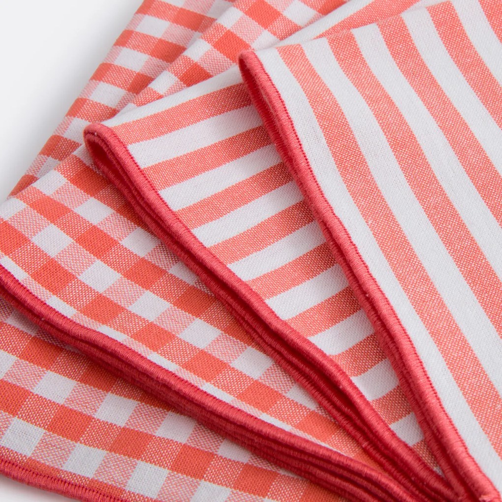 Set van 4 servetten, 30% gerecycled katoen, geweven-geverfd, SOIZIC