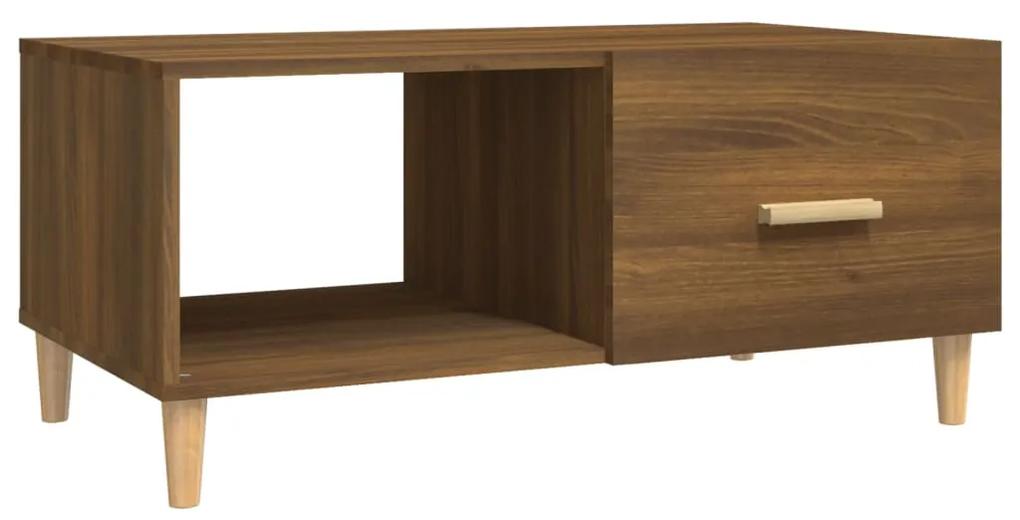 vidaXL Salontafel 89,5x50x40 cm bewerkt hout bruineikenkleurig