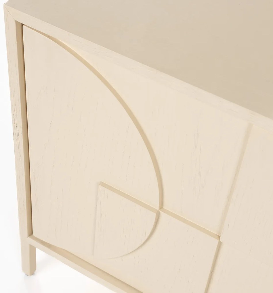 Zuiver Faces Tv-meubel Beige Hout Met Patroon - 160x40x60cm.