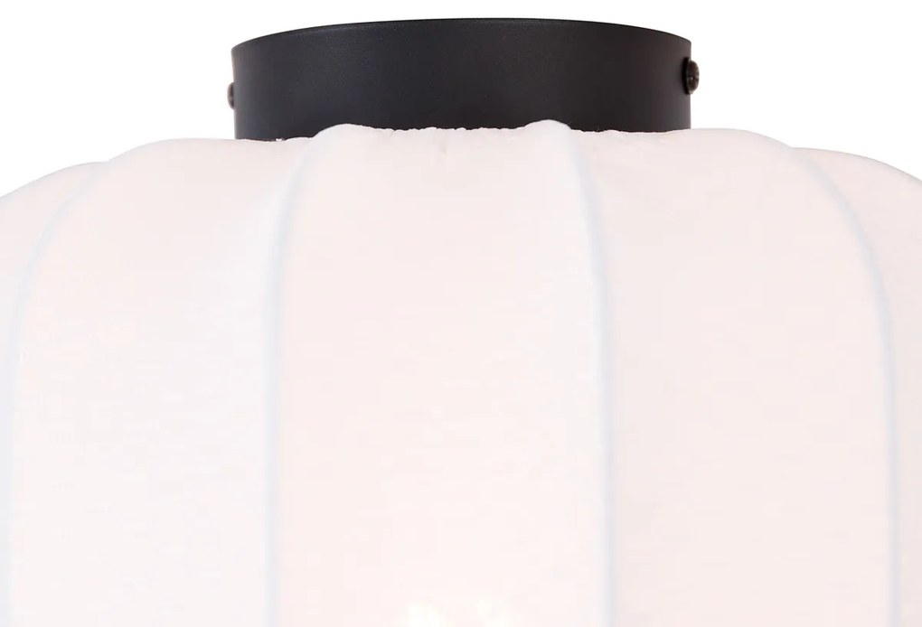 Stoffen Japandi plafondlamp wit 25cm - MadleineJapandi E27 Scandinavisch rond Binnenverlichting Lamp