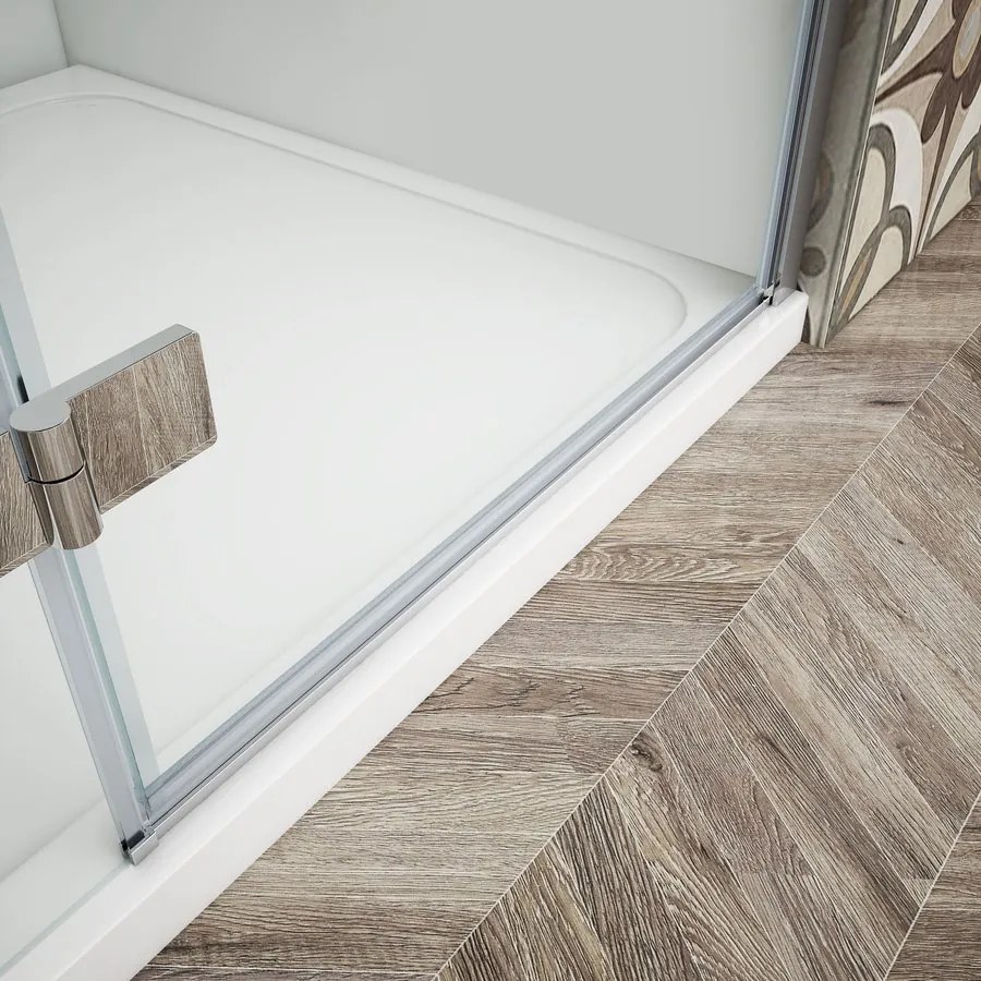 Gelco Trinity douchecabine met mat glas 120x100cm links chroom