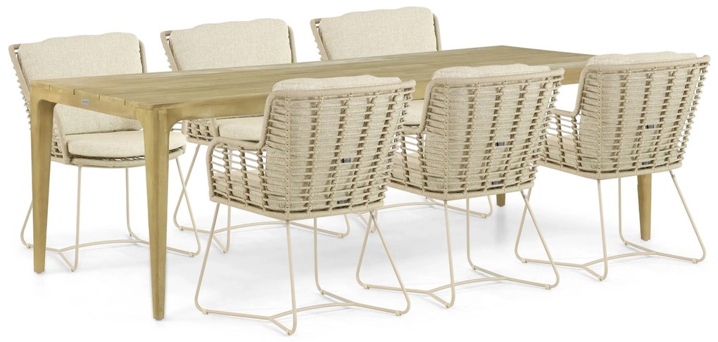 Tuinset 6 personen Aluminium/rope Taupe 4 Seasons Outdoor Fabrice/Sentis