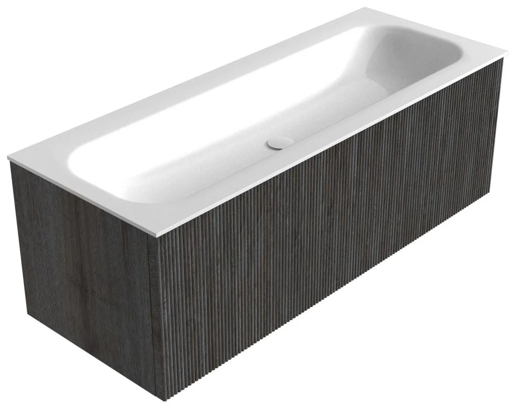 Mondiaz Kurve 120cm badmeubel shadow met 1 lade en wastafel big large midden zonder kraangat