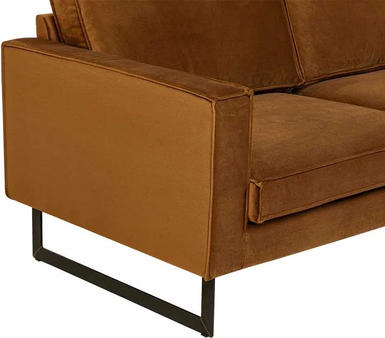 Hoekbank - Stuart - rechts - Velours Adore cognac 28