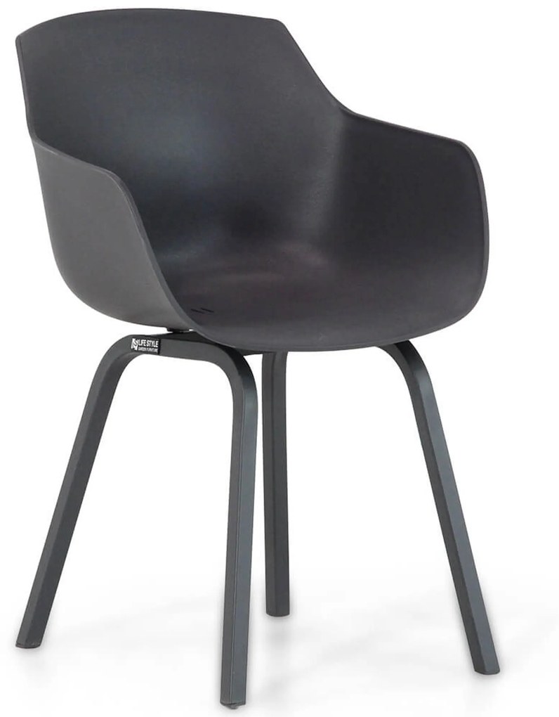 Tuinset 4 personen 90 cm Kunststof Grijs Lifestyle Garden Furniture Salina/Mateo