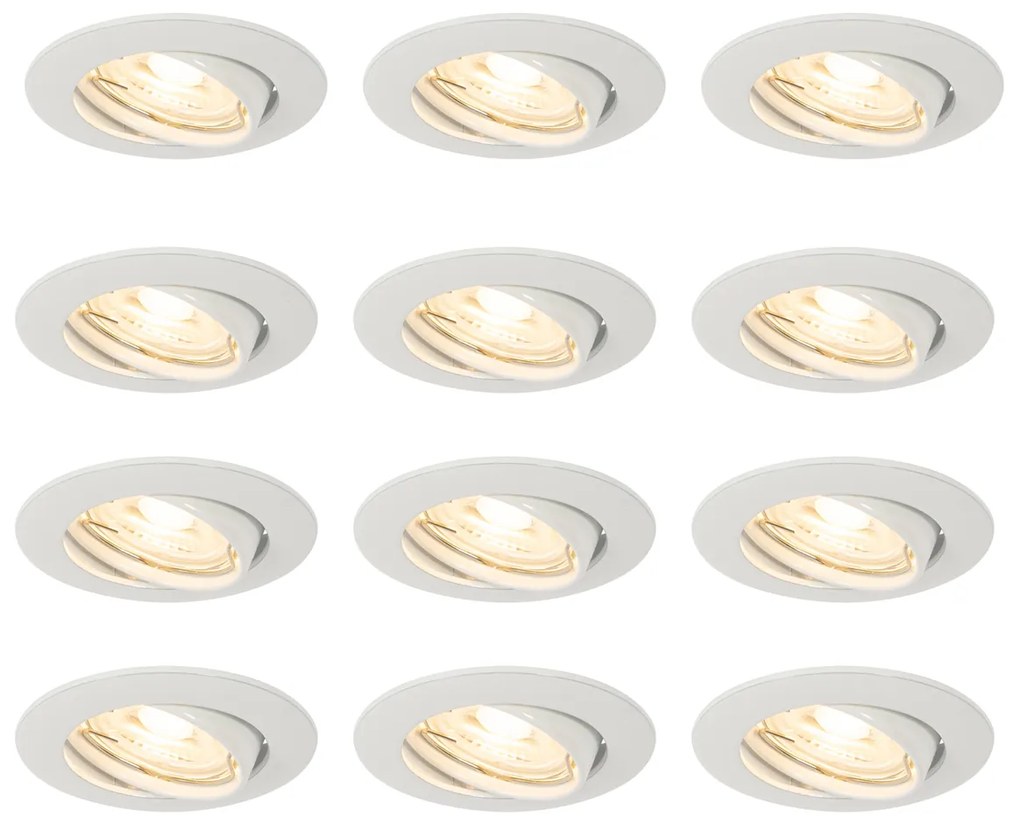 Set van 12 inbouwspots wit GU10 35mm - Edu