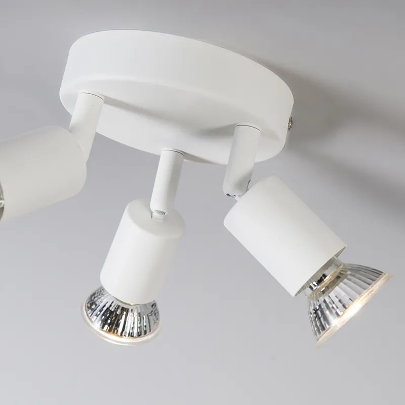 Moderne spot wit kantelbaar rond 3-lichts - Jeany