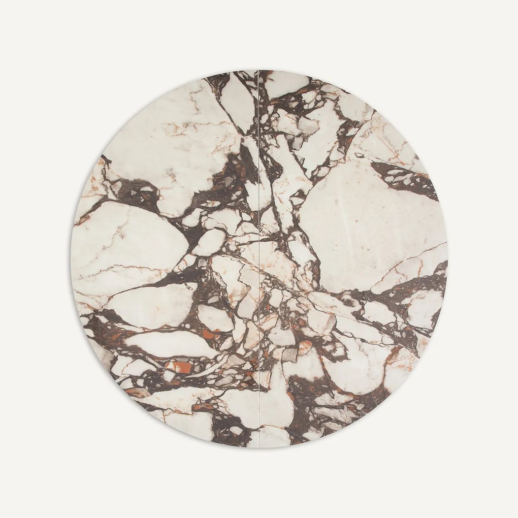 Uitschuifbaar rond tafelblad van keramiek, diameter 135 tot 180 cm, EXTENDO