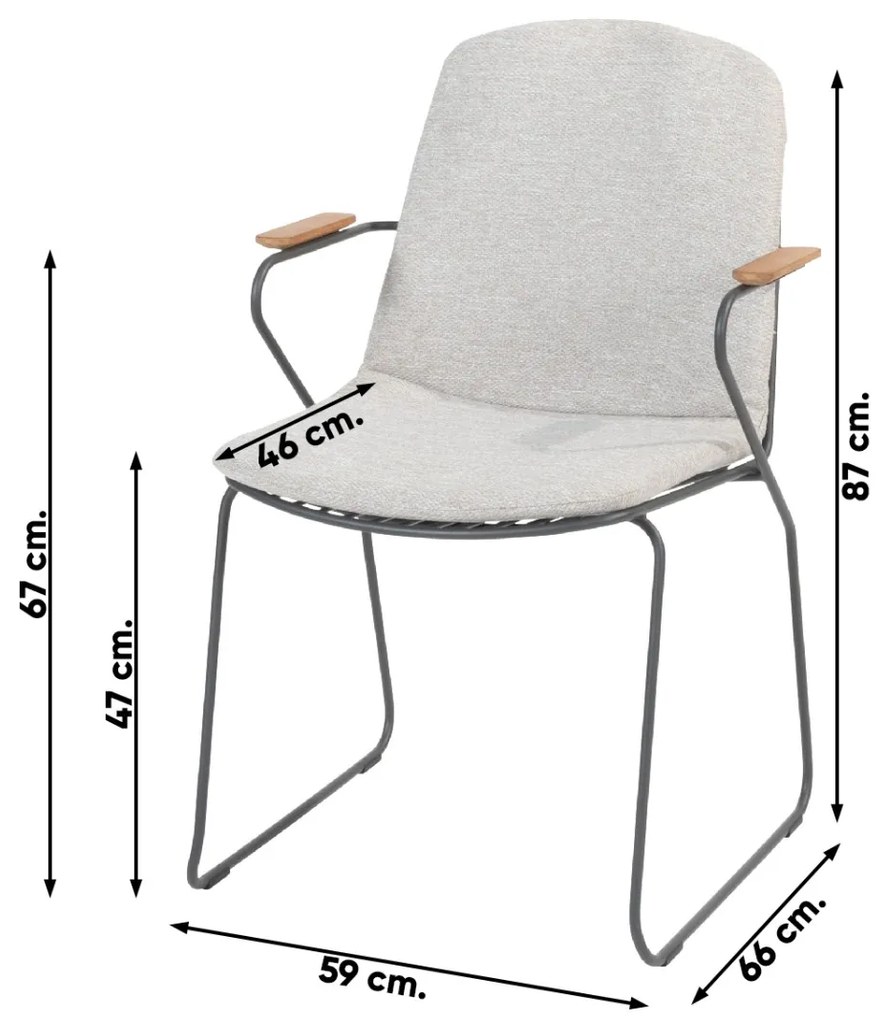 4 Seasons Veneto dining tuinstoel (1 stuk) - stapelbaar OP=OP