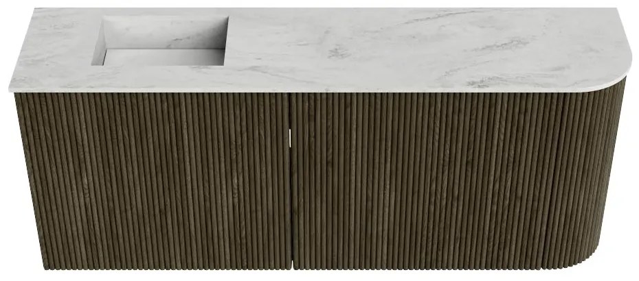 Mondiaz Joya DLux 100cm toiletmeubel ronding rechts shadow met wastafel faye links zonder kraangat opalo
