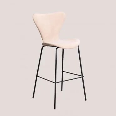 Taburete Alto en Tela Uit Style Licht Nude Bruin & ↑76 cm & Zwart - Sklum