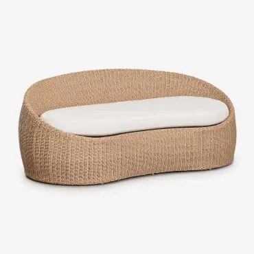 3-zits Tuinbank Van Synthetisch Rattan Clarnyx Natuurlijk - Sklum