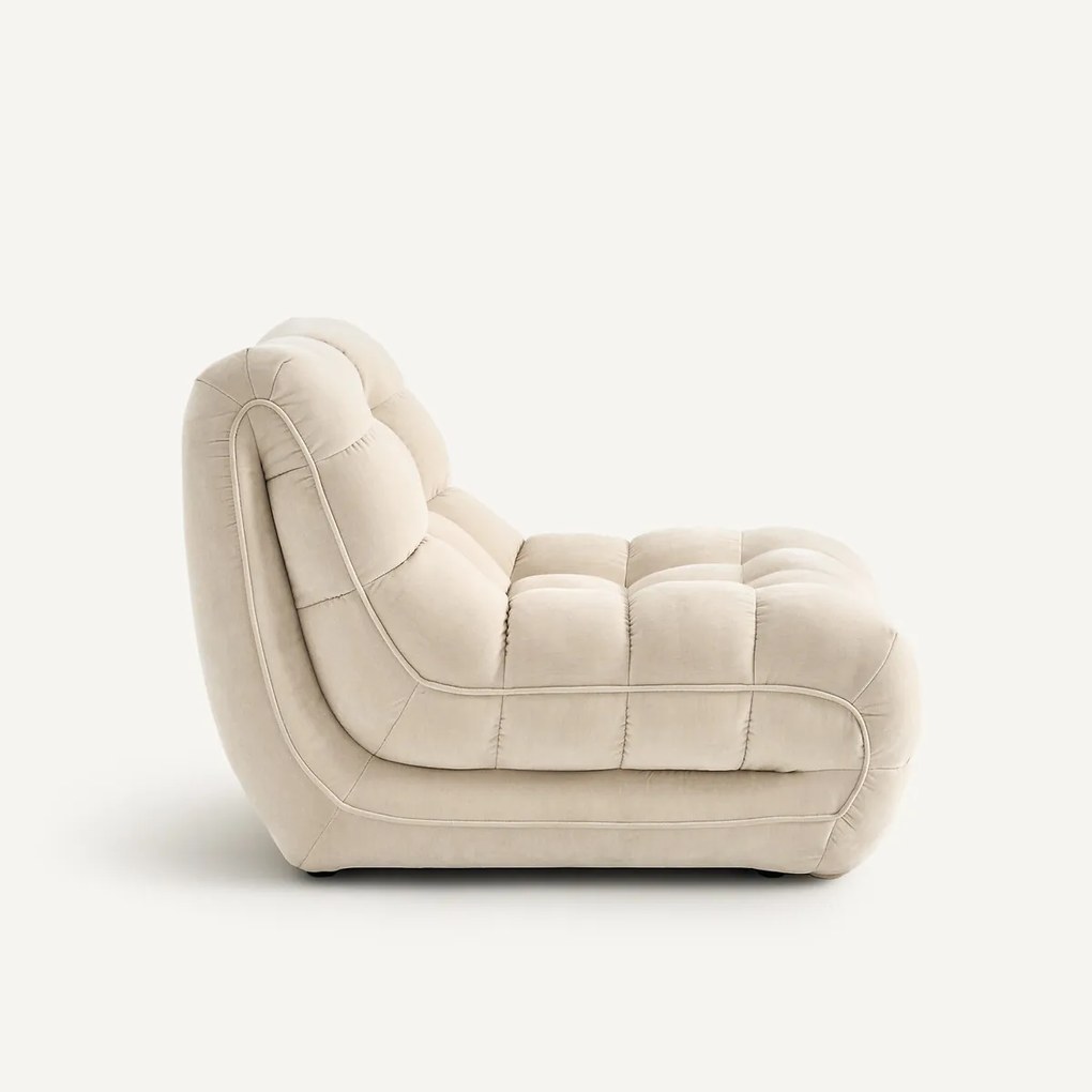 Modulaire gecapitonneerde fauteuil, fluweel, JUD