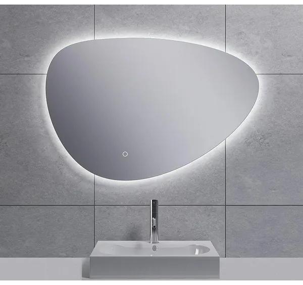 Wiesbaden Uovo Spiegel asymetrisch 80cm met spiegelverwarming met LED verlichting rondom dimbaar 38.4164