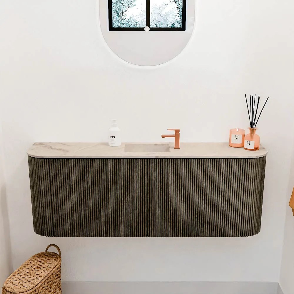 Mondiaz Joya DLux 115cm toiletmeubel ronding links/rechts shadow met wastafel faye midden 1 kraangat frappe