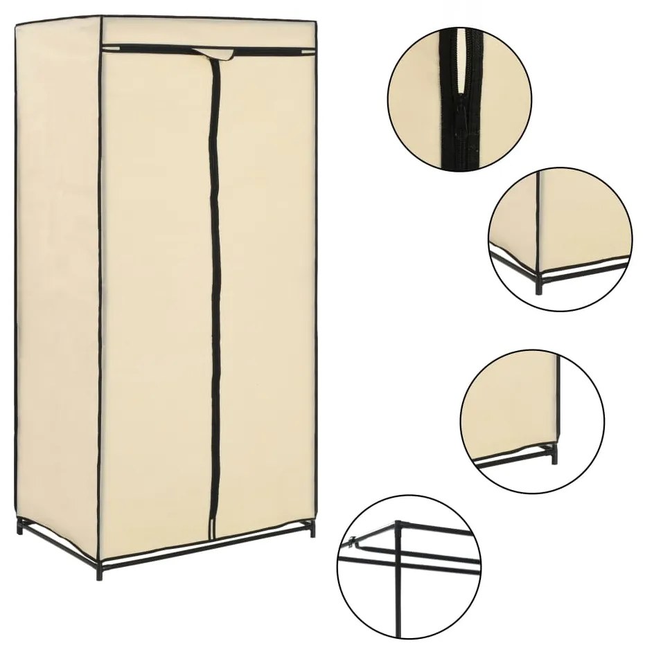 vidaXL Kledingkasten 2 st 75x50x160 cm crème