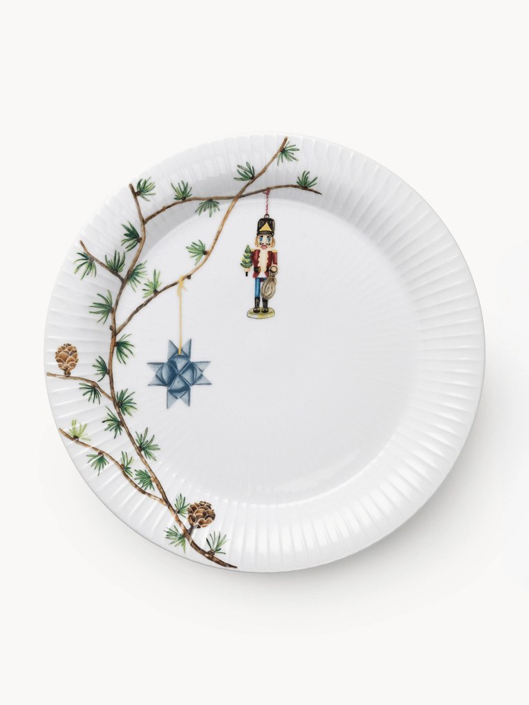 Handbeschilderde kerstdinerborden Hammershøi, 4-delig