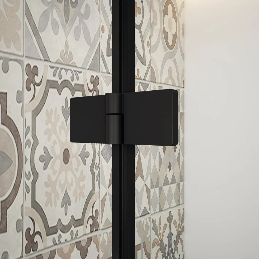 Gelco Trinity douchecabine met mat glas 90x100cm links zwart mat