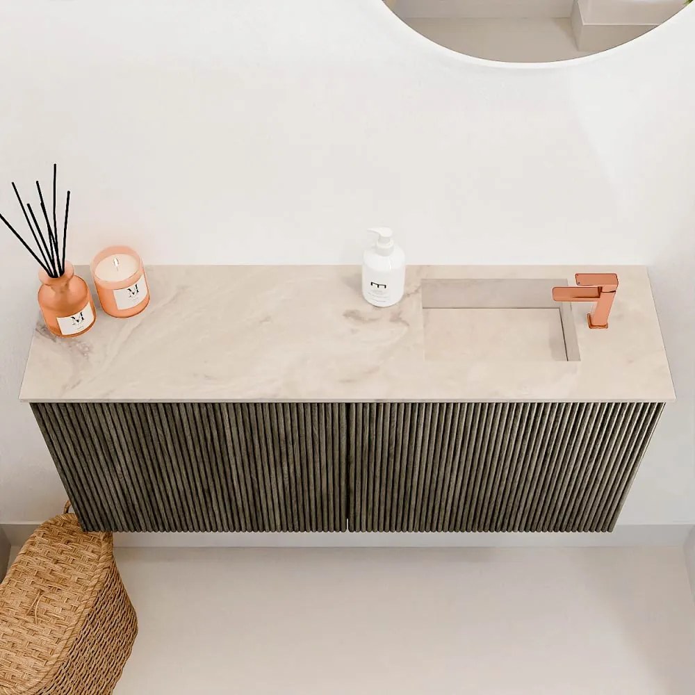 Mondiaz Joya DLux 90cm toiletmeubel shadow met wastafel faye rechts 1 kraangat frappe
