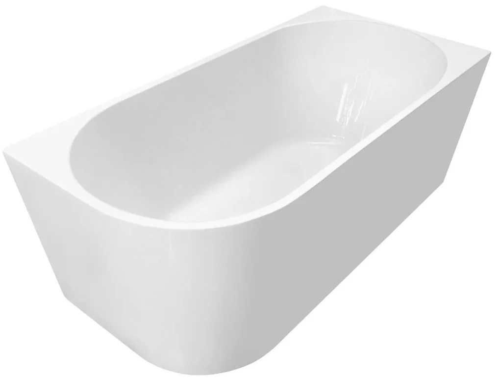 Aqualine Tibera half vrijstaand ligbad rechts 150x75x58cm wit
