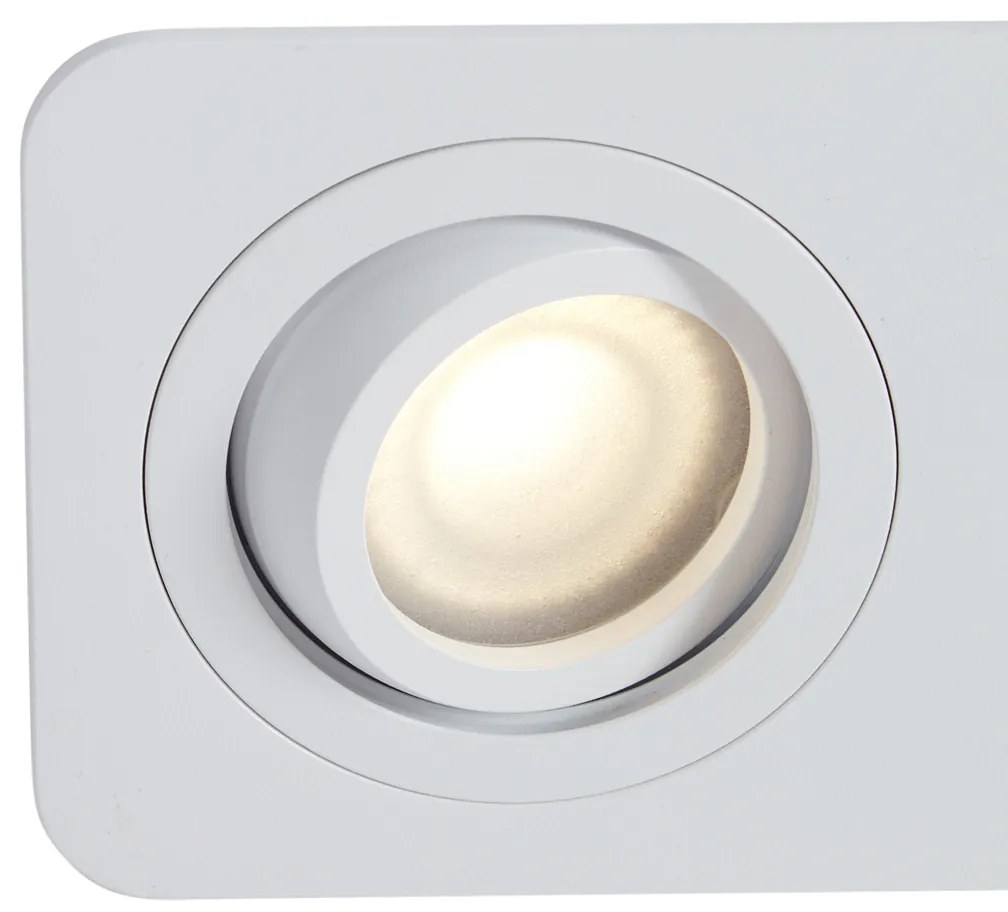 Buitenlamp Set van 6 afgeronde inbouwspots wit GU10 50mm draai- en kantelbaar IP44 2-lichts - Alberto Modern GU10 IP44 Buitenverlichting Lamp
