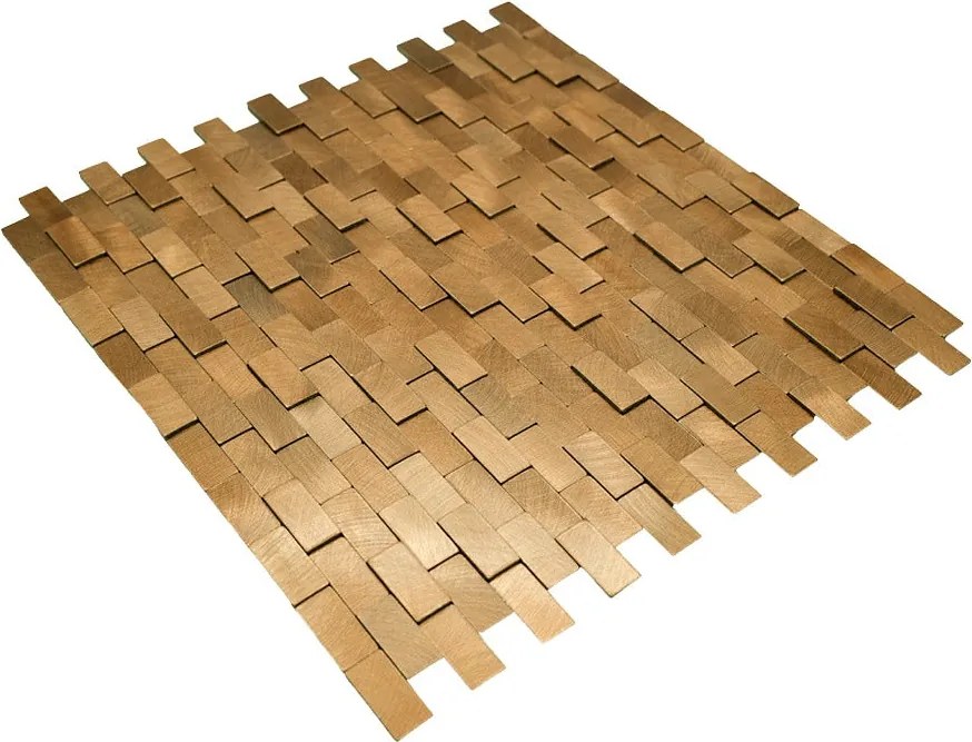 Zelfklevende Mozaïektegels Metaal | Steenstrip 3D Goud | 30×29,8 cm | Keuken, Bad & WC