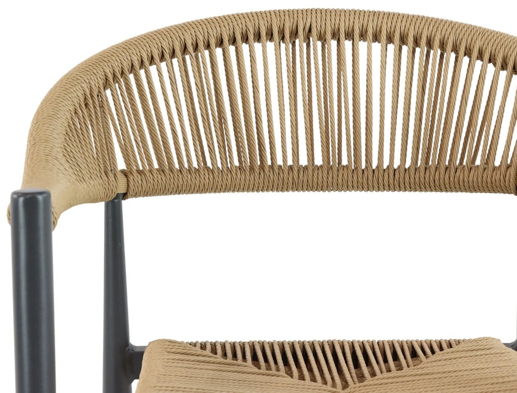 Barstoel Aluminium/rope Taupe-naturel-bruin De Laan Granada