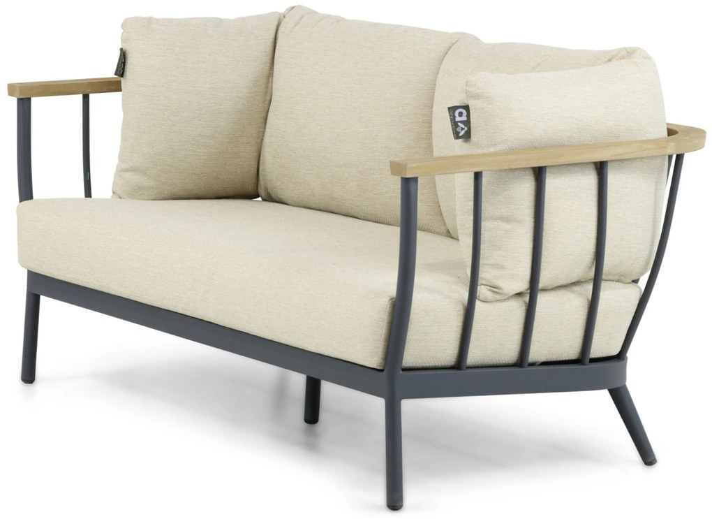 Stoel en Bank Loungeset 4 personen Aluminium/Teak Grijs  Apple Bee Condor