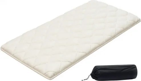 VEVOR Japanse futonmatras (2032 x 991 x 63,5 mm), opvouwbare tatami (eenpersoonsbedformaat), vloermatras met opbergtas en bevestigingsmateriaal, 9-laags slaapmat voor meditatie en yoga, wit